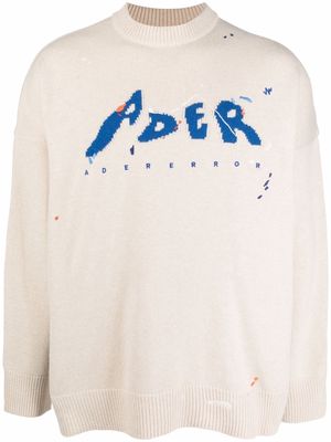 Ader Error intarsia-knit wool-blend jumper - Neutrals