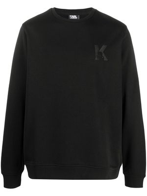 Karl Lagerfeld K embroidery rib-trimmed sweatshirt - Blue