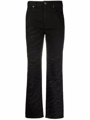 Just Cavalli zebra straight-leg cropped jeans - Black