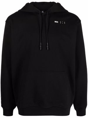 MCQ logo-embroidered cotton hoodie - Black