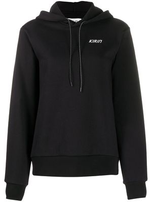 Kirin logo drawstring hoodie - Black