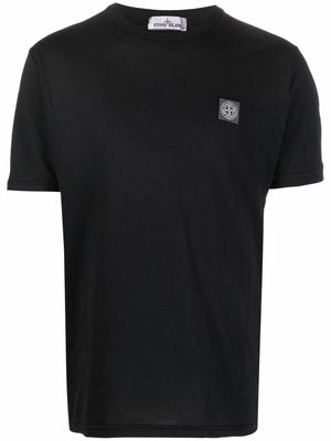 Stone Island logo-patch cotton T-shirt - Black
