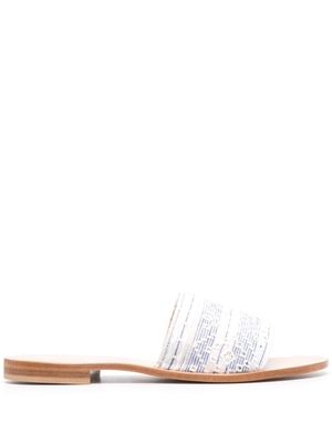 Ermanno Scervino embroidered woven-strap sandals - White