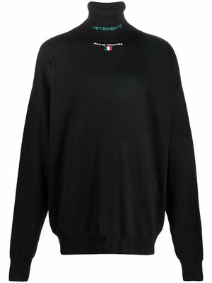 VETEMENTS roll neck knitted jumper - Black