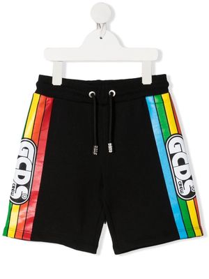 Gcds Kids logo-print cotton shorts - Black