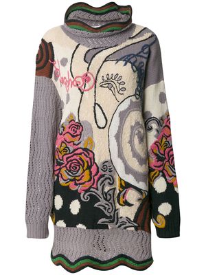 Kansai Yamamoto Pre-Owned 1990s floral embroidered knitted jumper - Multicolour