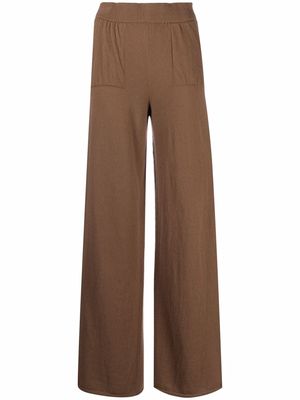 AMI AMALIA flared-leg merino trousers - Brown