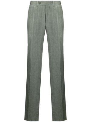 Canali mid-rise straight-leg trousers - Green