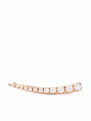 Djula 18kt rose gold Cascade Crimped diamond earring - Pink