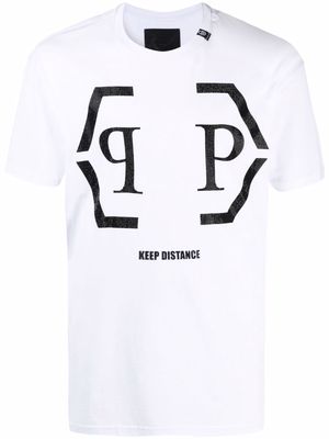 Philipp Plein hexagon logo cotton T-shirt - White
