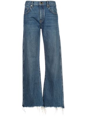 KHAITE Kerrie cropped distressed jeans - Blue