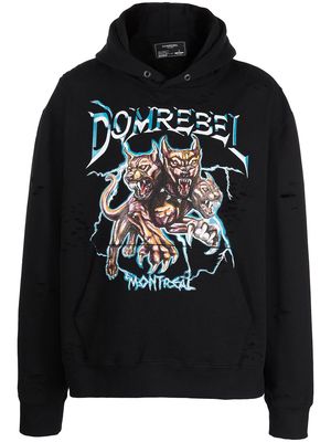 DOMREBEL Canine graphic-print pullover hoodie - Black