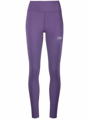 7 DAYS Active logo-print leggings - Purple