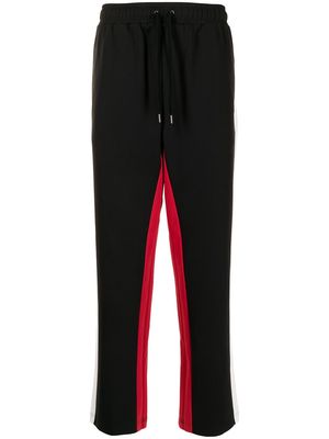 Ports V side-stripe straight trousers - Black