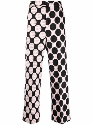 HENRIK VIBSKOV textured polka-dot print straight-leg trousers - Pink