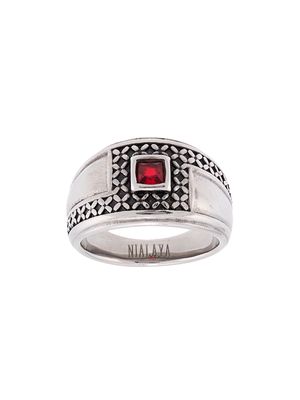 Nialaya Jewelry pavé stone detail ring - Silver