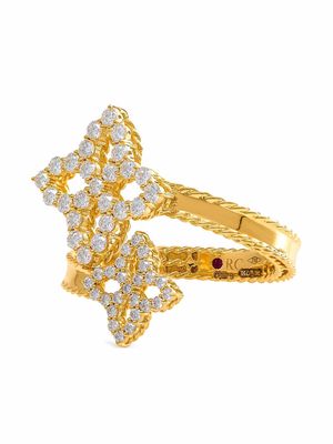 Roberto Coin 18kt yellow gold Diamond Princess diamond double flower ring
