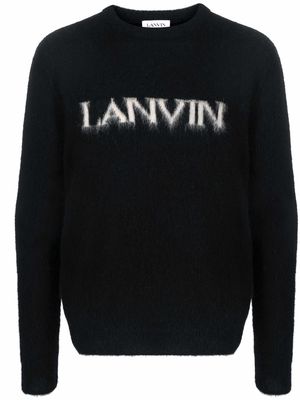 LANVIN logo-intarsia jumper - Black
