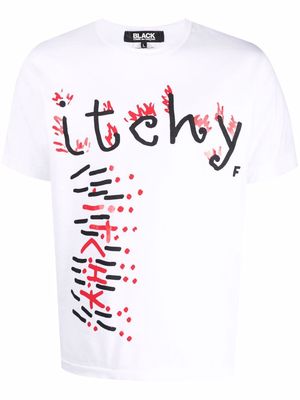 Black Comme Des Garçons text-print T-shirt - White