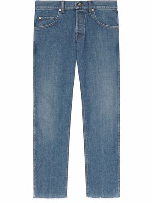 Gucci logo-patch straight-leg jeans - Blue