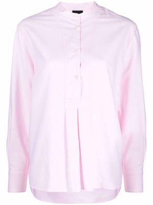 ASPESI Mandarin-collar cotton blouse - Pink