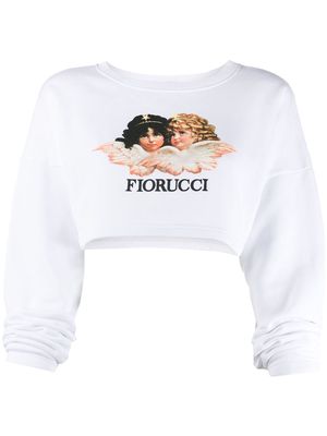Fiorucci Vintage Angels cropped sweatshirt - White