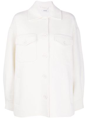 P.A.R.O.S.H. fringed chest-pocket shirt jacket - White