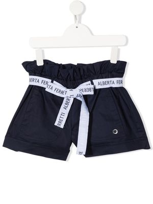 Alberta Ferretti Kids logo belt shorts - Blue