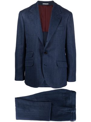 Brunello Cucinelli herringbone suit - Blue