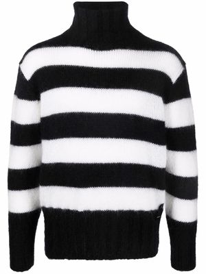 Fendi striped roll-neck jumper - Black