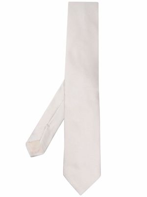 D4.0 textured silk tie - White