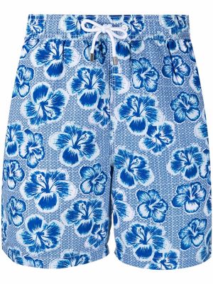 Hackett floral-print drawstring-waist swim shorts - Blue