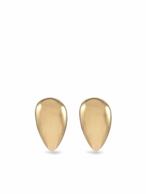 Jacqueline Rabun 18kt yellow gold Black Love stud earrings