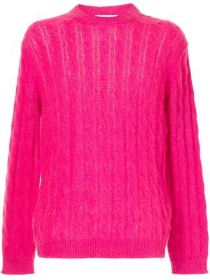 MSGM cable-knit crew-neck jumper - Pink