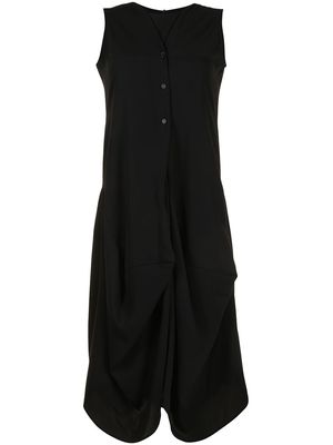 Goen.J draped sleeveless dress - Black