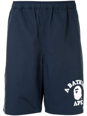 A BATHING APE® logo-print track shorts - Blue