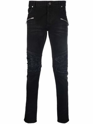 Balmain ripped skinny-fit jeans - Black