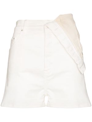 Y/Project Classic asymmetric denim shorts - White