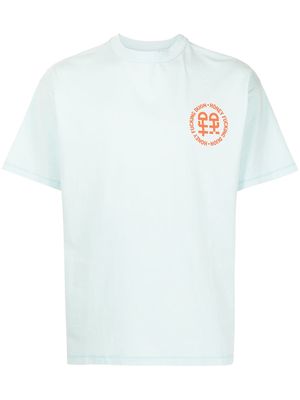 Honey Fucking Dijon logo-print cotton T-shirt - Blue