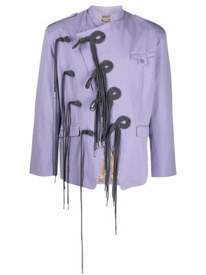 Charles Jeffrey Loverboy fringe-detail military jacket - Purple