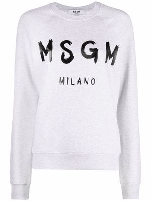 MSGM logo-print crew neck sweatshirt - Grey