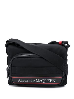 Alexander McQueen logo-print shoulder bag - Black