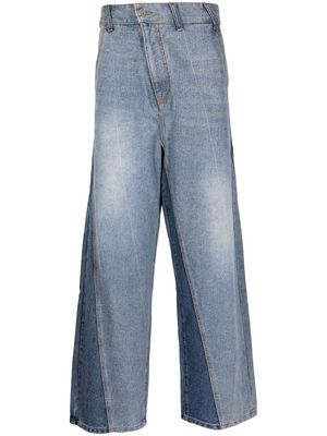 Ader Error panelled wide-leg jeans - Blue