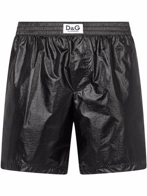 Dolce & Gabbana logo-patch swimming shorts - Black