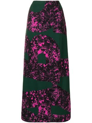 colville abstract print long skirt - Green