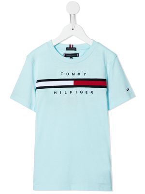Tommy Hilfiger Junior logo-print short-sleeved T-shirt - Blue
