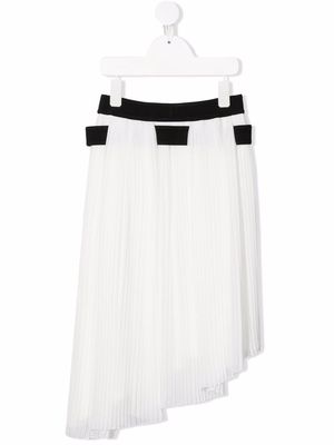 Givenchy Kids two-tone cotton pleated skirt - White