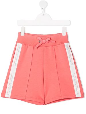 Emporio Armani Kids logo-tape track shorts - Pink