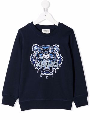 Kenzo Kids embroidered-logo sweatshirt - Blue