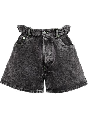Miu Miu paperbag waist denim shorts - Black
